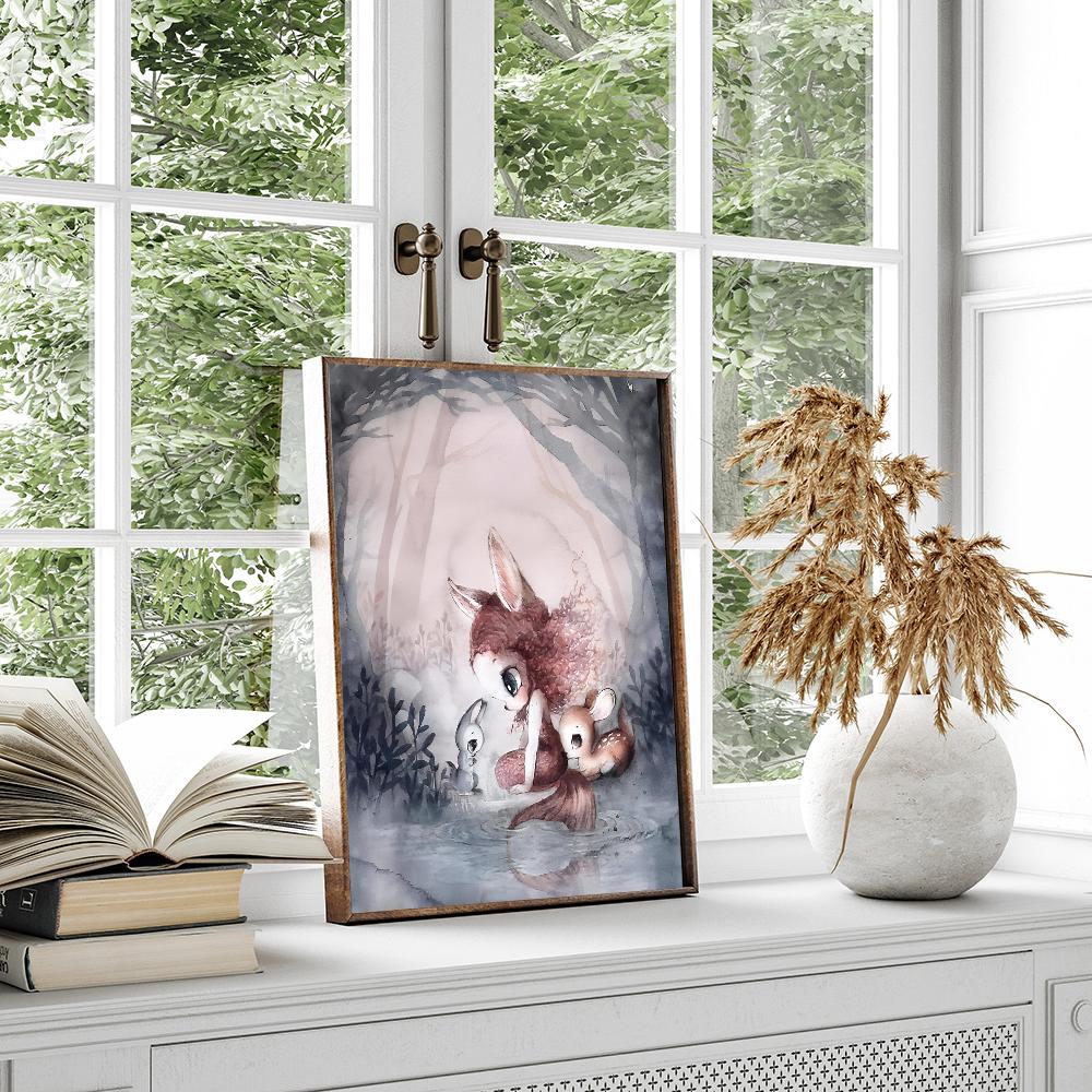 Миссис Мигетто Винтаж Принцесса Банни Классические постеры фильмов Белая бумага Наклейка DIY Комната Бар Кафе Эстетическое искусство Настенная живопись