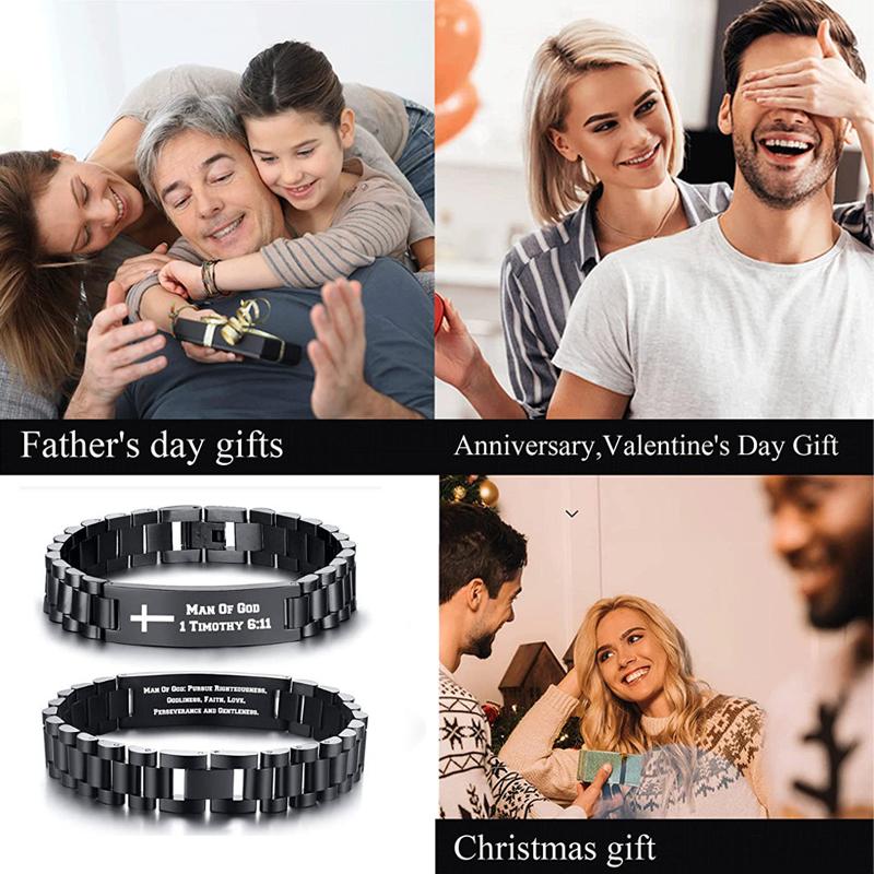 Персонализированный мужской браслет из нержавеющей стали, индивидуальная цитата, именные браслеты, бесплатная гравировка ПАПА, муж, отец