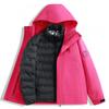 Men Women 3-in-1 Waterproof Windproof Hiking Jacket With Removable Fleece Liner Outdoor Trekking Camping Winter Fall