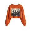 Girls Will Be Cropped Hoodie Women Casual Fashion Printed Round Neck Sweatshirt