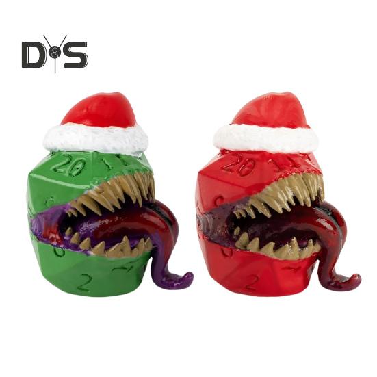 1/2 шт. Рождественская шапка с игральными костями «Инопланетяне», смоляная шапка Санты, игральные кости, украшение, прочные многосторонние игровые кости для детей и взрослых, семейная вечеринка, игровой реквизит