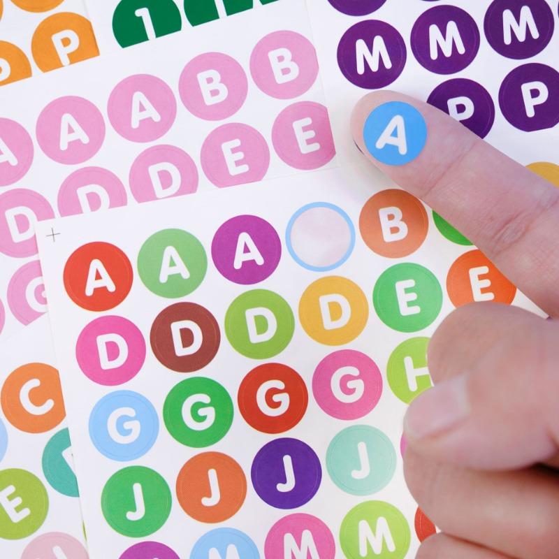 12 Sheets Mini 0.5 Inch Letter Stickers Removable Number Alphabet Sticker for DIY Stationery Scrapbook Grad Cup Mug Craft Art