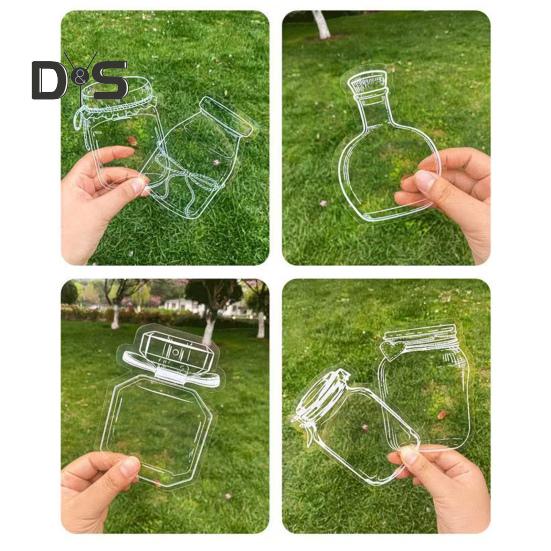 20/100 шт. Прозрачные закладки для книг из сухоцветов своими руками, прозрачные закладки для книг из прессованных цветов с кисточками, самоклеящиеся наклейки для банок