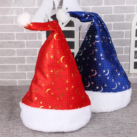 Детский взрослый звездный лунный блесток Рождественская шляпа Санта-Клауса Рождественская вечеринка Кепка Костюм