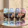 1PC US 250th Anniversary Eagle Flag Print 750ml Color Plastic Sports Water Bottle Leakproof Flip Straw Lid Suitable for Sports Office Home Use