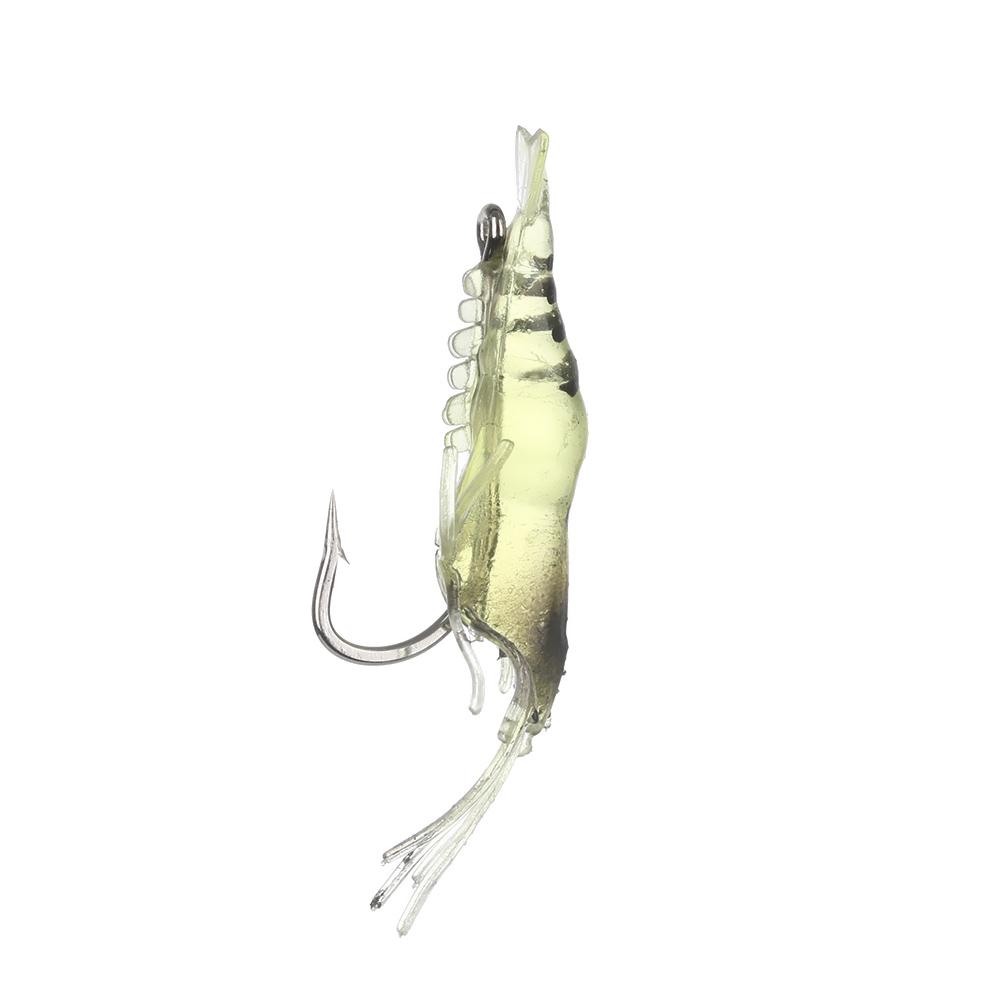 10Pcs New Soft Biomimetic Sea Fishing Prawn Lure Hook Worm Silicone Shrimp Fake Bait