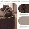 Modular, Curved Sofa – Left Chaise Longue + 2-Seater, L-Shaped, Chenille Cover, Assembly-Free, Stylish for Living Room, Apartment & Office – Brown