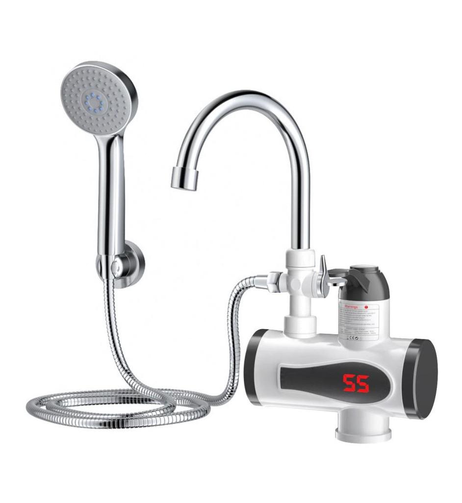 Мгновенный электрический водонагреватель-кран с цифровым дисплеем для душа, двойного использования (горячая и холодная вода)