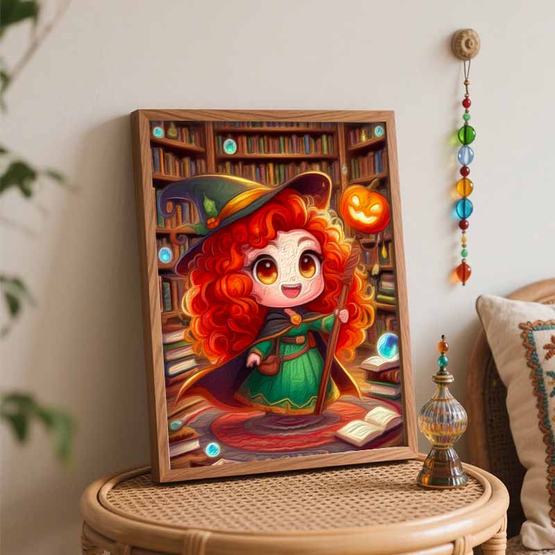 Disney oil painting magic witch pumpkin art handmade painting kit handmade dsi home decoration birthday gift