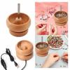 Solid Wood Electric  Spinning Bead Bowl Easy Rotation Bead Loader Spinner  Jewelry Making