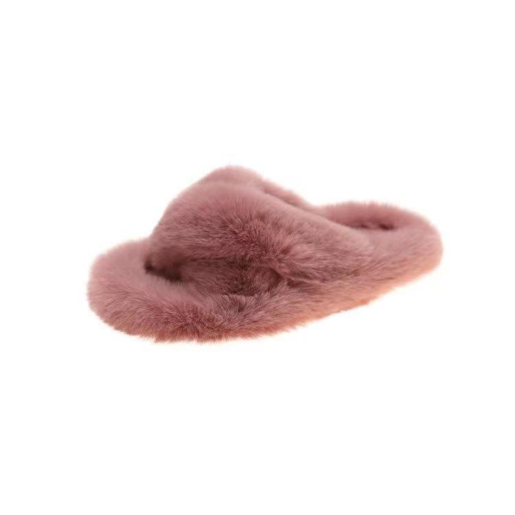Mao Mao slippers women wear Internet celebrity plus size 2020 new autumn and winter warm outer wear cross Mao Mao slippers