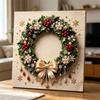 Набор для DIY-живописи 5D жемчугом в раме с дизайном рождественского венка Сверкающая картина на холсте из бусин Креативный подарок для декора детской комнаты