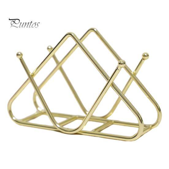 Железный держатель для бумажных полотенец Треугольная форма Нержавеющая сталь Большая емкость Полированная без деформации Бар Офисный кухонный стол Держатель для салфеток Диспенсер для салфеток