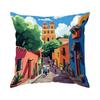 Pcs Mexican Town Singlesided Printed Pillowcase Cushion Coversuitable For Living Roombedroomcar Decoration