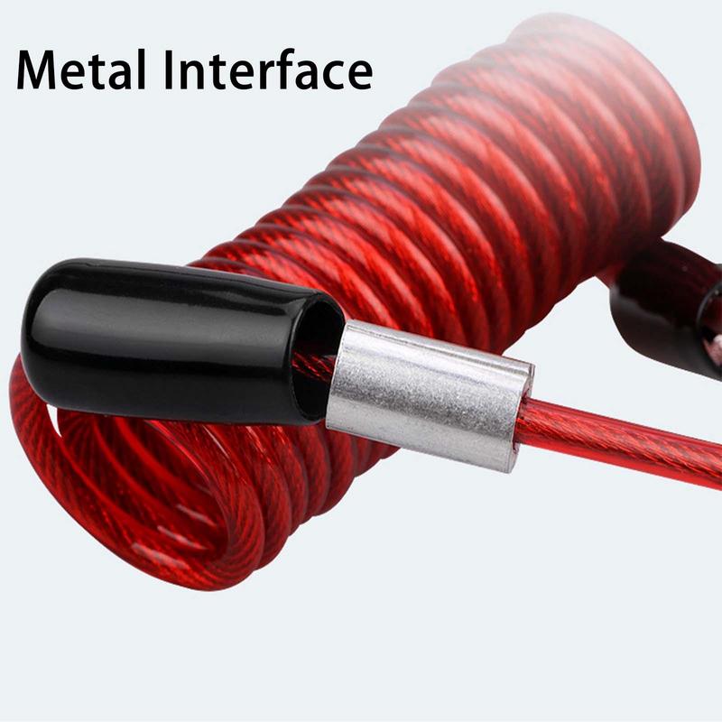 Lock Reminder Cable Disc Lock Cable For Antitheft Protection Security Steel Wire Spring Reminder Rope For Scooter Motorcycle