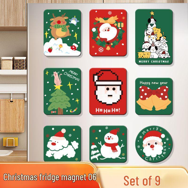 2026 Christmas Refrigerator Magnet Set - High-Value, Cute Magnetic Santa Claus Decorations