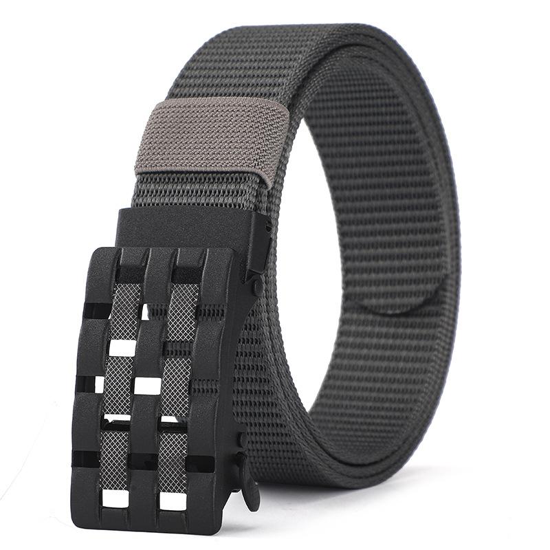 Plaid Button Imitation Nylon Belt Military Training Outdoor Canvas Tactical Belt Simple Sports Belt
