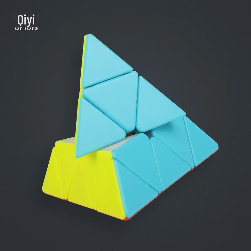 Qiyi Qiming S2S3 однотонный трехслойный пирамидальный кубик Рубика - идеальная развивающая игрушка для начинающих и детей