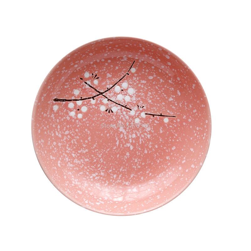 Креативная 7-дюймовая глубокая тарелка в японско-корейском стиле и керамическая тарелка для фруктов с рисунком «Ветер и снежинка», столовая посуда, тарелка для супа и риса