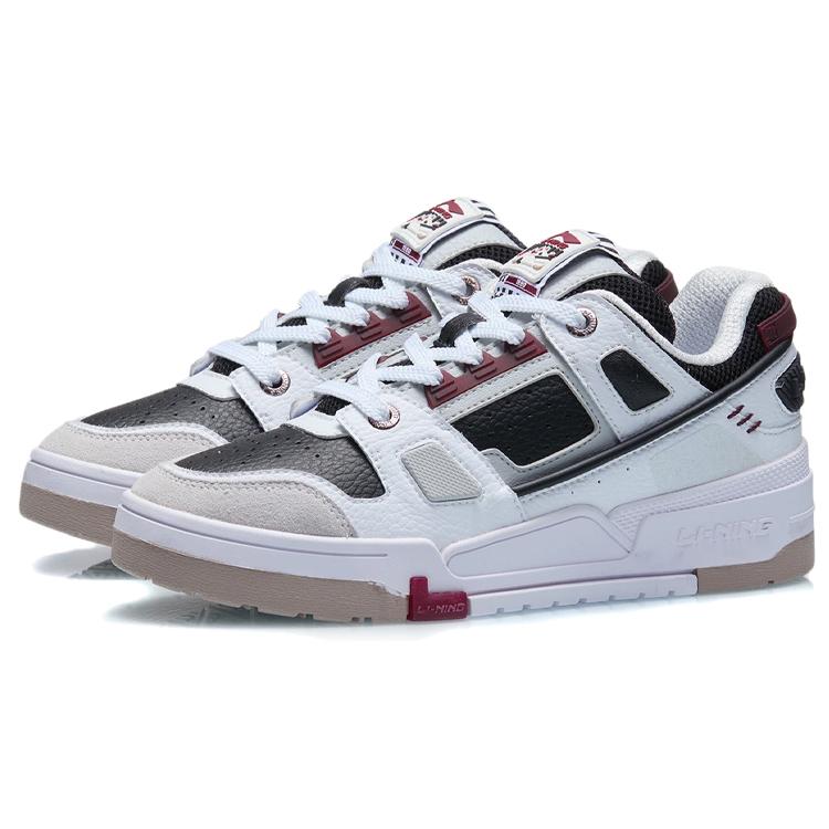 Li Ning Скользкие Низкие Кеды для Скейтборда Женские Белые Черные AGCR400-2