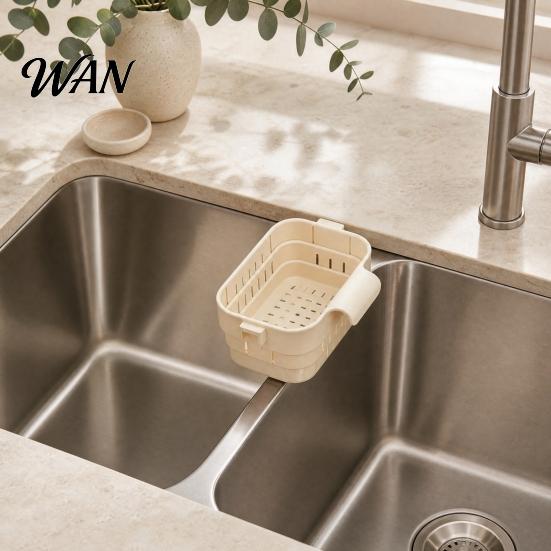 Water Drainage Sink Basket Kitchen Drain Basket, Corner Food Scrap Collector, Waste Durable Easy-Clean Utility for Fruits Vegetables Trap