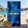 Harley-Davidson Custom Beach Towel, Print Your Name Text Lightweight Absorbent Towel for Swimming Travel