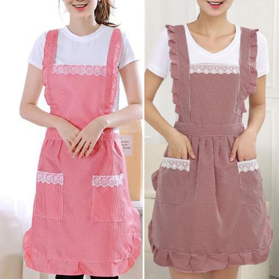 Кухонный фартук без рукавов с плечевым ремнем, двухслойный кухонный женский фартук с защитой от масла, ежедневное использование