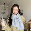 2025 Autumn/Winter Women's High-End Solid Color Knitted Scarf - Versatile, Warm, Christmas-Inspired Neck Warmer for Students