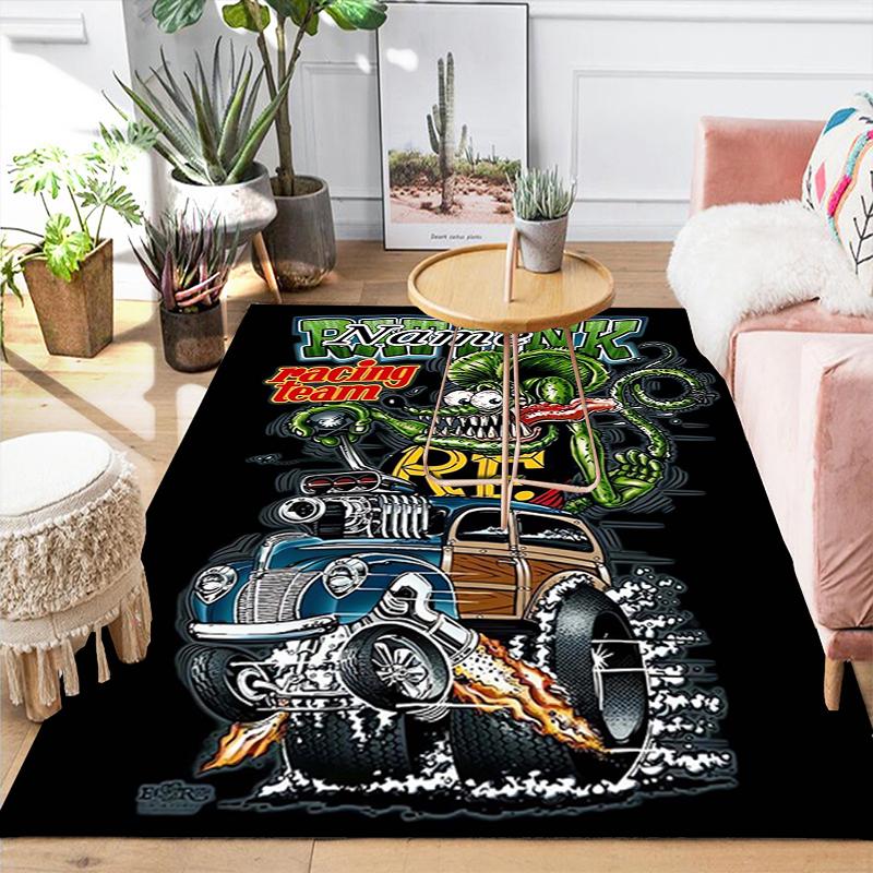 Custom 1Pc Rats Rule Vintage Car Rug Office Carpet Indoor Outdoor Entrance Doormat Nonslip Soft And Comfortable Living Room D2915234
