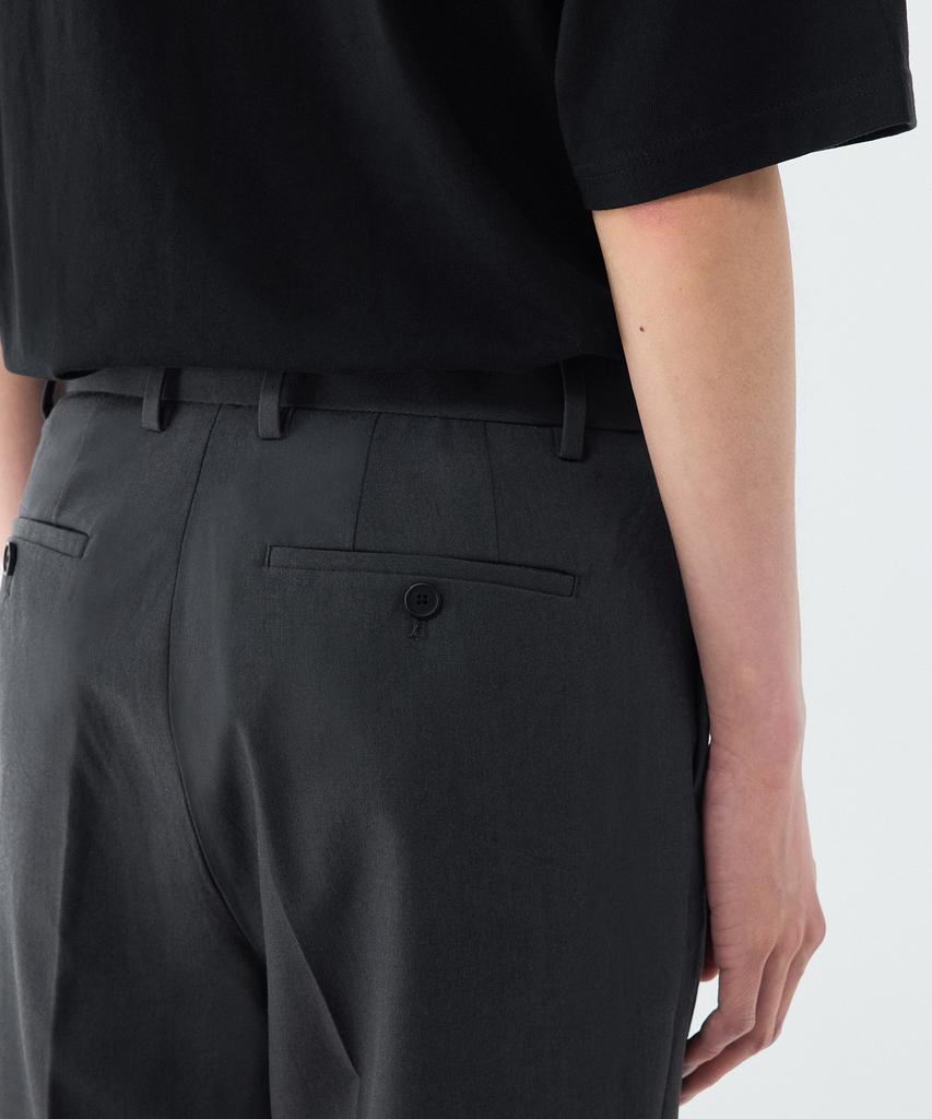 MUSINSA STANDARD Relaxed Tapered Hidden Banding Crop Slacks [Gray]