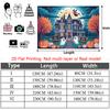 Party Backdrop Halloween Orange Moon Flat Haunted Mansion Pumpkins Ghosts Witches Celebration Photo Booth Party Decor