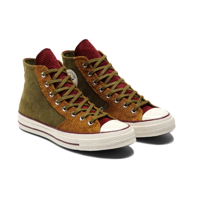 Converse Chuck 70 High 'Corduroy Green' Модные Удобные Высокие Кеды из Канваса Унисекс Зеленые