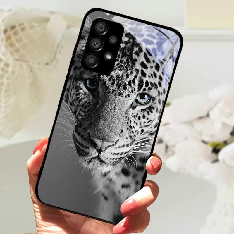 Стеклянный Чехол Для Samsung A13 A23 4G 5G Мультяшный Закаленный Стеклянный Чехол Для Телефона Для Galaxy A33 A53 A73 5G Жесткий ПК Стеклянный Защитный Чехол
