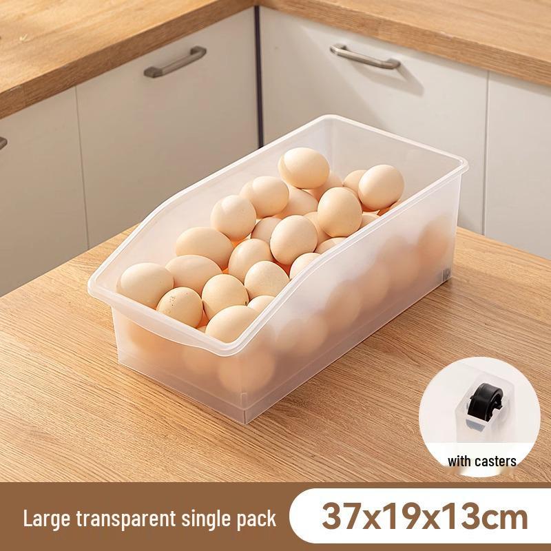 Egg & Beverage Dispenser Basket: Pull-Out Storage Box for Refrigerator & Freezer