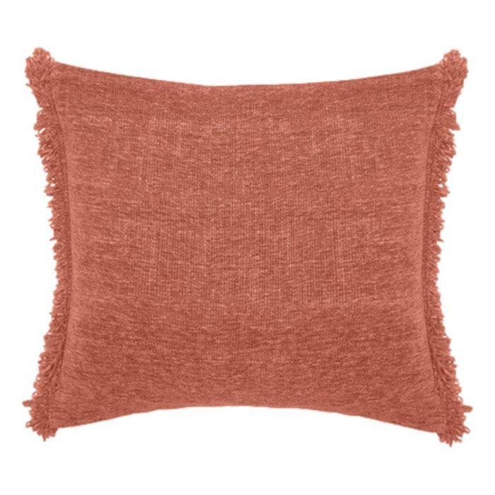 Housse de coussin + franges "Anta" + coussin de Garnissage "Anouk" Vent du sud - 45x45 - Marron clair