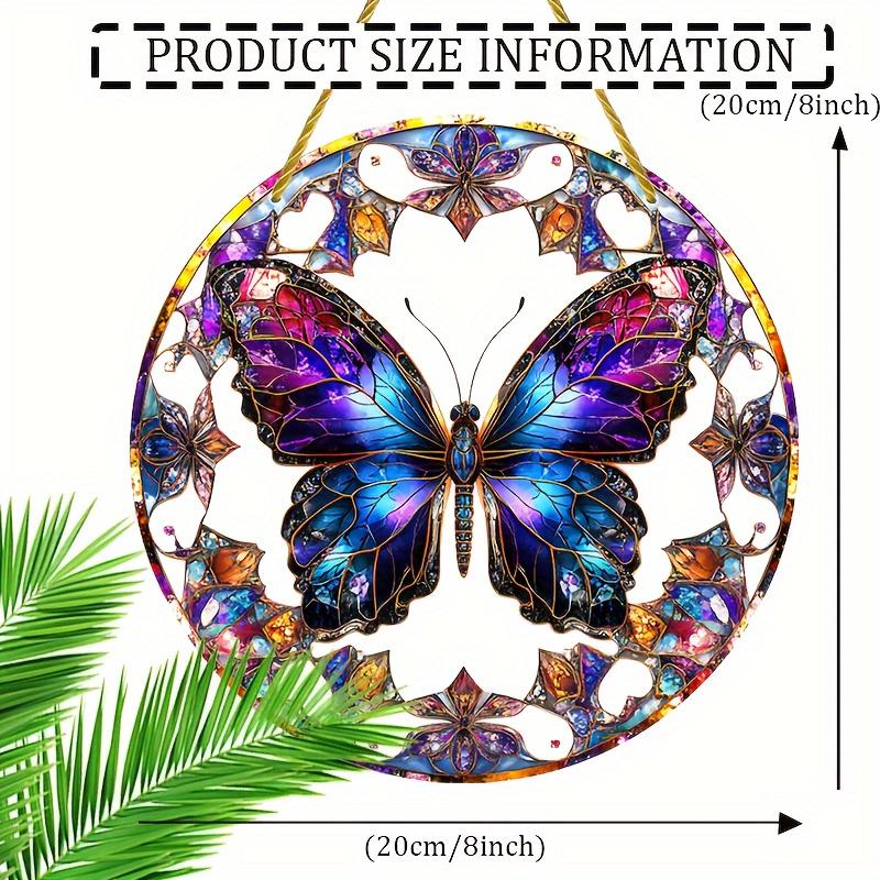 Vibrant Stained Glass Butterfly Garden Suncatcher, Colorful Insect Decor, Butterfly Enthusiast Ornament, Housewarming Present, Nurseries, Vintage Home