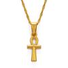 Anniyo Ankh Pendant Necklace Women Girls Gold Color African Egyptian Cross Charms Jewelry Egypt Hieroglyphs,Crux Ansata #229806