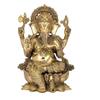 Благоприятная статуэтка Ганеши из латуни, Ганеш, Гаджанан Джи Идол Большого размера - 11 дюймов