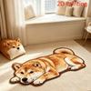 High-Definition Reclining Shiba Inu Plush Absorbent Floor Mat, Bedroom Bedside Mat, Entrance Japanese Style Floor Mat