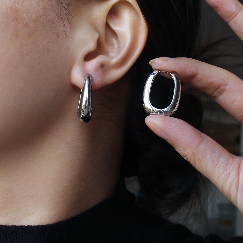 High Quality 18K Gold Plated Stainless Steel Jewelry U Shape Cute Geometric Small Circle for Women Gift Hoops Earings