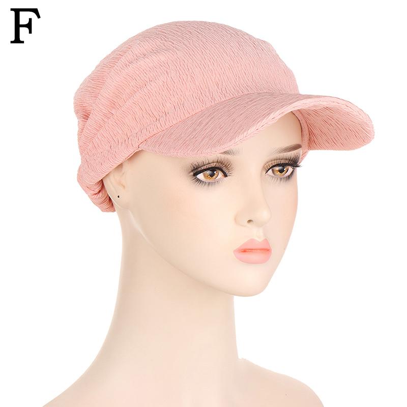 1PC Sun Hat Sunscreen Cap Solid Color Turban Cap Summer Female Hat Fashion Female Hat