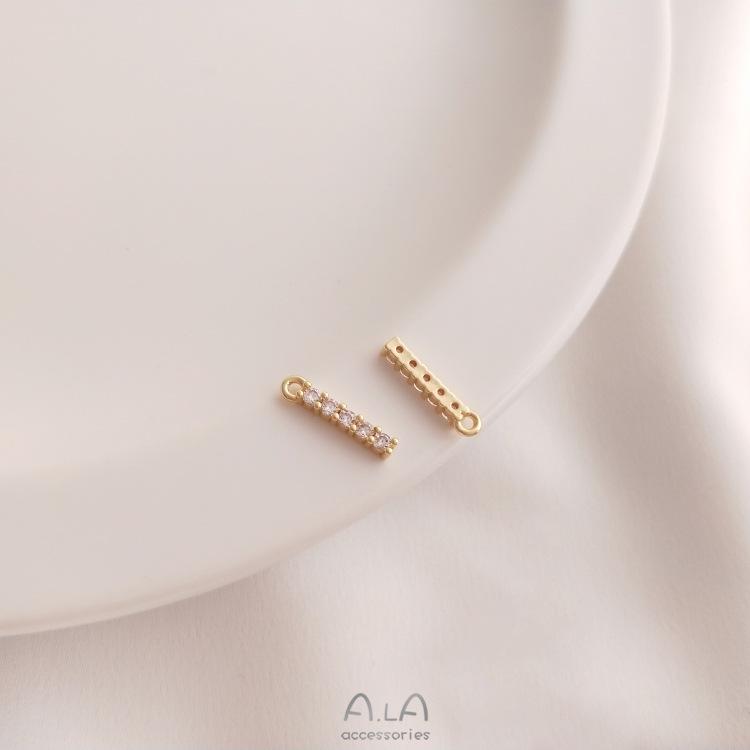 14K Gold Plated Zircon Alphabet Pendant for DIY Jewelry Accessories