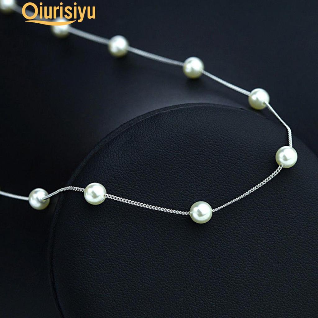 Women Faux Pearl Charm Pendant Chain Choker Short Necklace Jewelry Fashion Jewelry