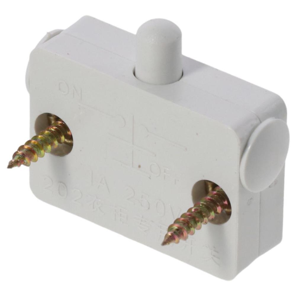 4pcs PA White Button Switch Silver Cabinet Door Control Switch Portable Press Switch Electrician