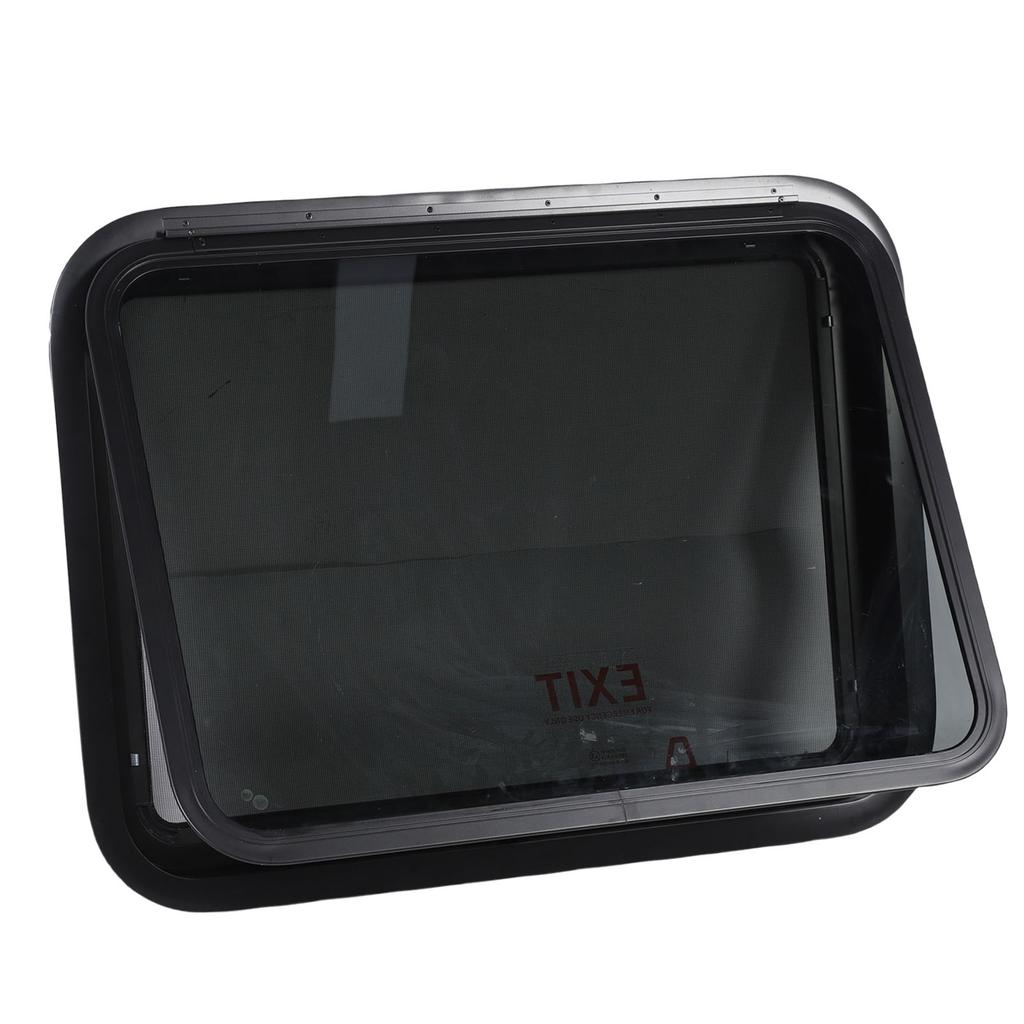 Окно для выхода из фургона, защита от солнца и посторонних глаз, 30,48 x 22,36 дюйма, открывающееся наружу окно прицепа с сеткой и декоративным кольцом для 1,6–2