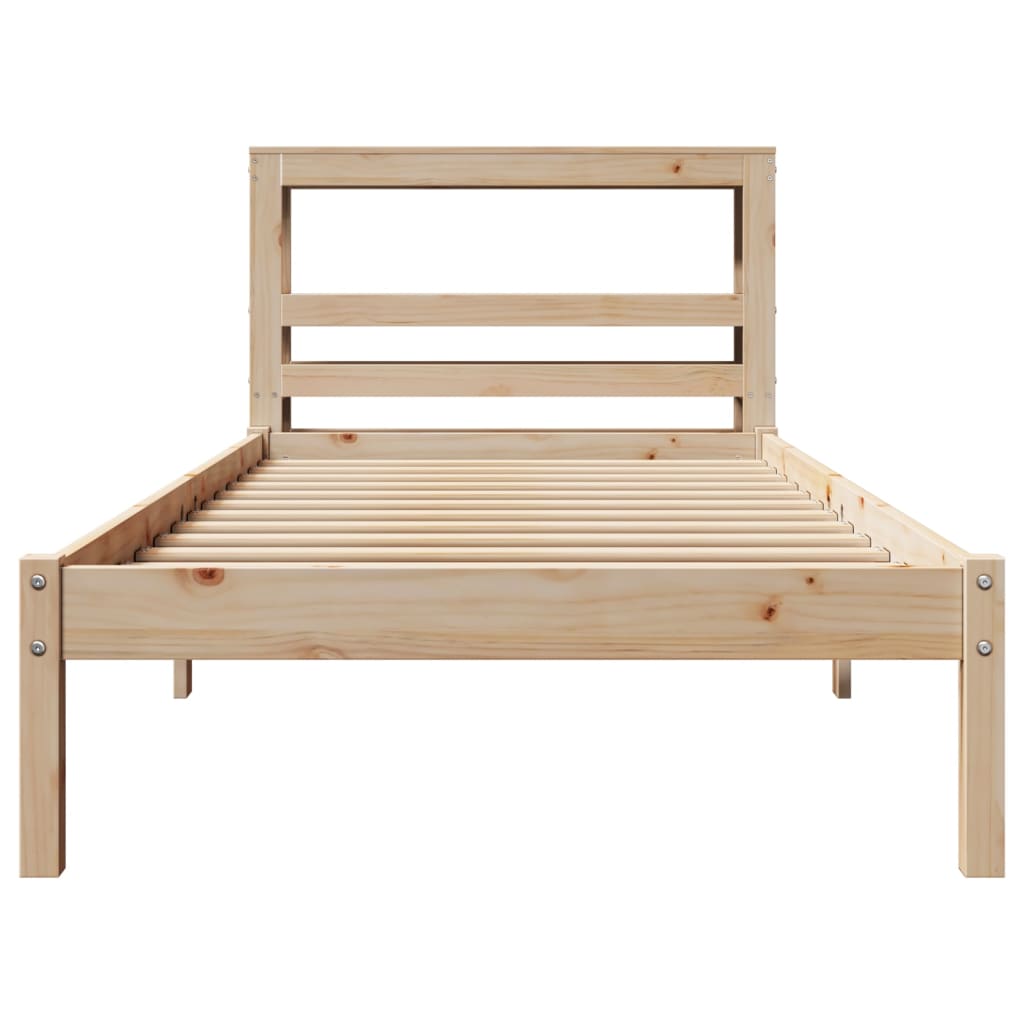 Vidaxl Rama Łóżka Bez Materaca, 90X190 Cm, Lite Drewno Sosnowe