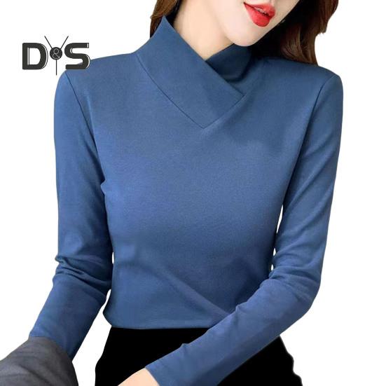 Женские топы с высоким воротником и длинным рукавом, облегающие, мягкие, эластичные, однотонные, с уникальным вырезом горловины