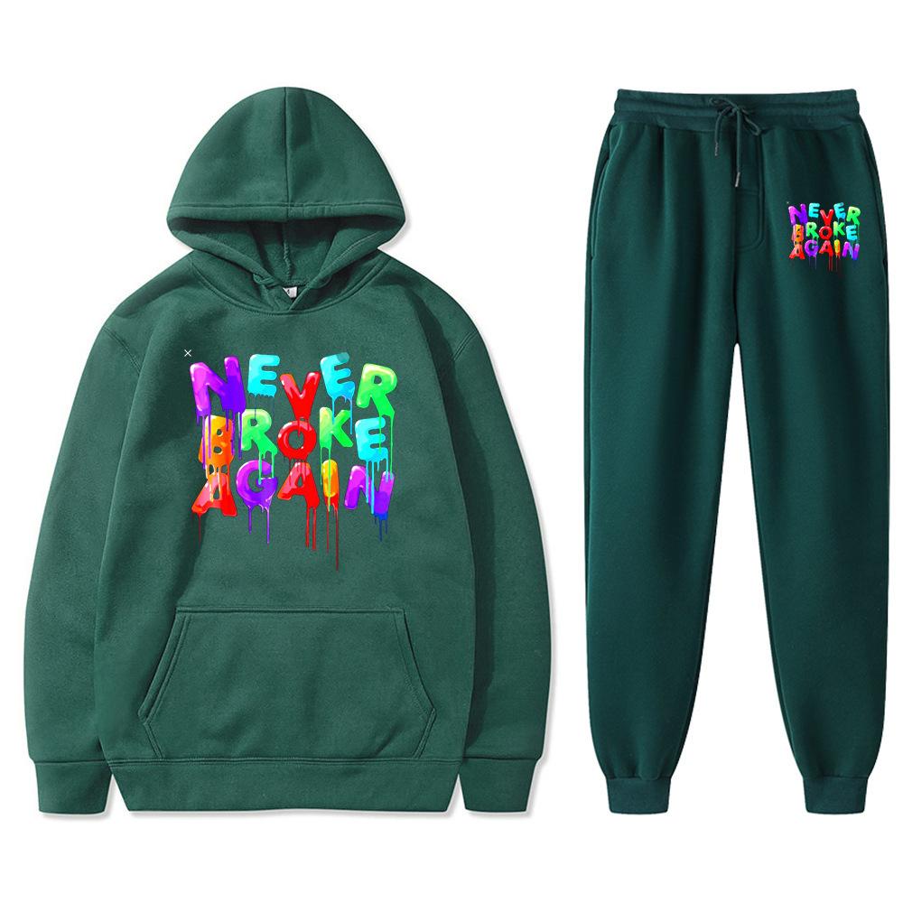 Толстовка с капюшоном Youngboy Never Broke Again, комплект из 2 предметов, спортивный костюм, модный хип-хоп костюм, спортивные штаны для мужчин и женщин, толстовки с капюшоном, спортивные штаны