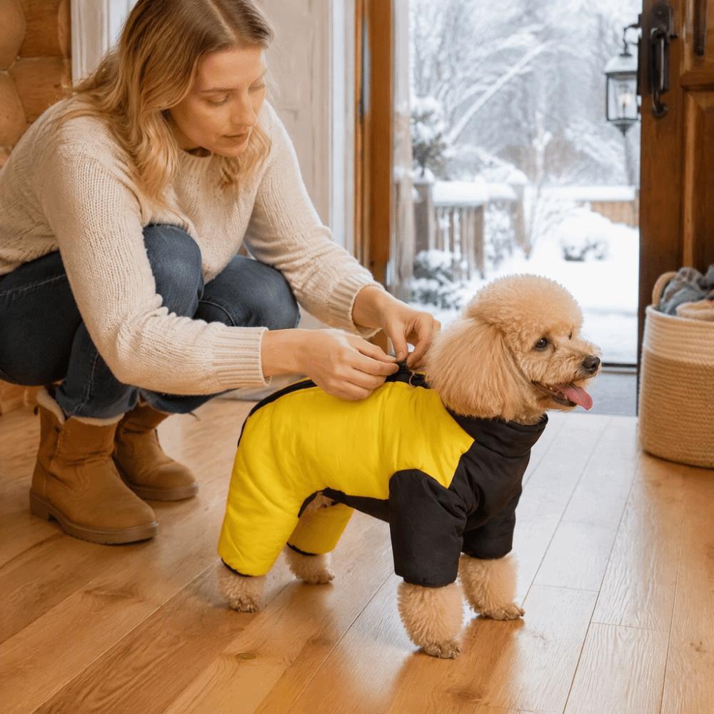 Windproof Dog Jumpsuit Coat Thicken Dog Four Legged Clothing Dog Down Jacket Autumn Winter