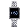 Rhinestone Digital Watch for Women Simple Touch Screen LED Ladies Wristwatch
